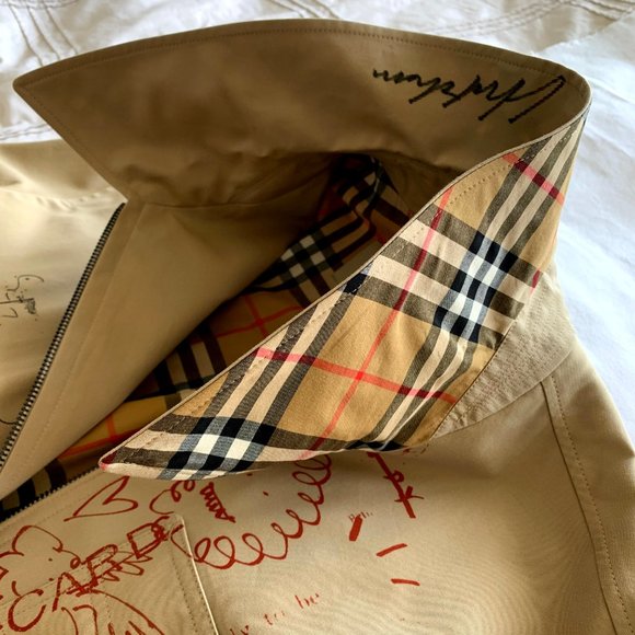 BURBERRY Postcard Print Tropical Gabardine Harrington Jacket - Picture 8 of 15